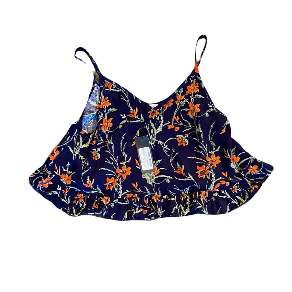 NWT Grade &Gather from drake general store navy floral crop sleev…